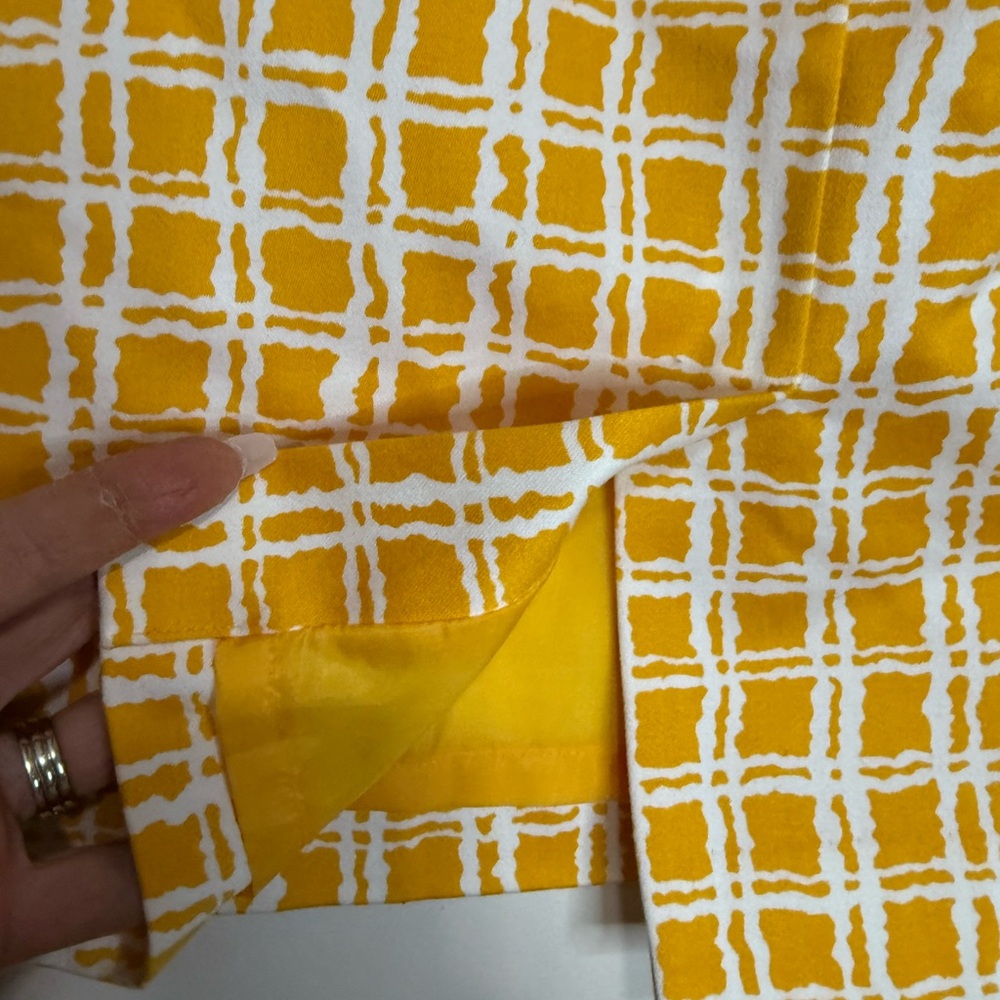 Talbots bright Yellow and white Checkered Skirt cotton in size 8P - Picture 5 of 11
